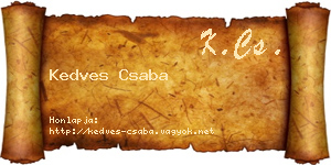 Kedves Csaba névjegykártya