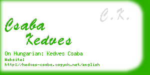 csaba kedves business card